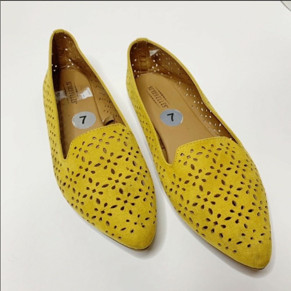 Seychelles Anthropologie Leather Perforated Flats